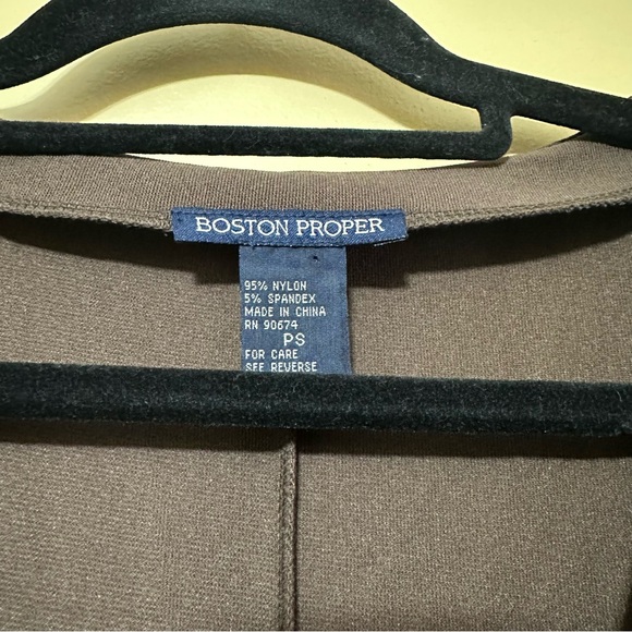 Boston Proper Chocolate Brown Pointe Knit V-neck 3/4 Sleeve MIDI Dress Women PS - Picture 3 of 4